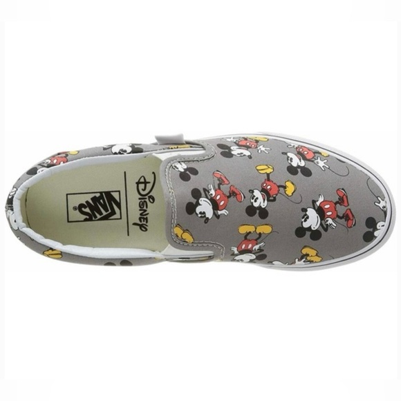 Vans x Disney ✩ Mickey Mouse Frost Grey Classic Slip On Shoes - Picture 5 of 11